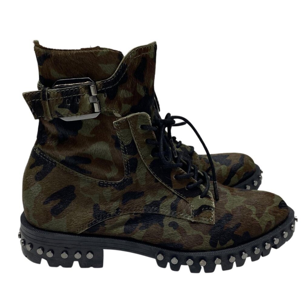 Dolce Vita Prest Lace Up Boot Camo Grunge Combat Moto Studded Streetwear Y2K 7 - Picture 4 of 8